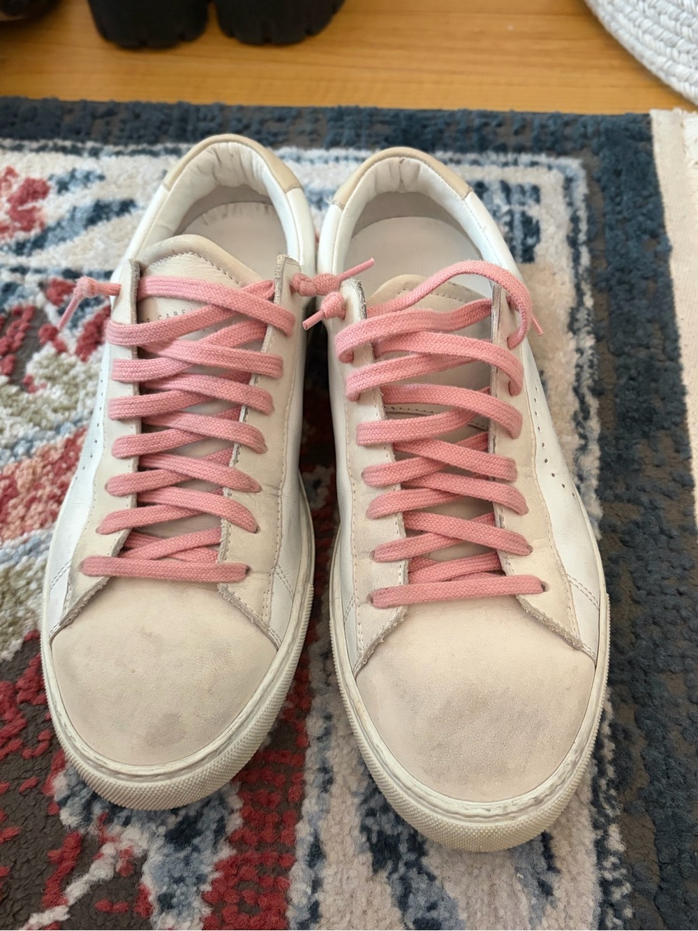 Oliver Cabell Sneakers with Pink Laces